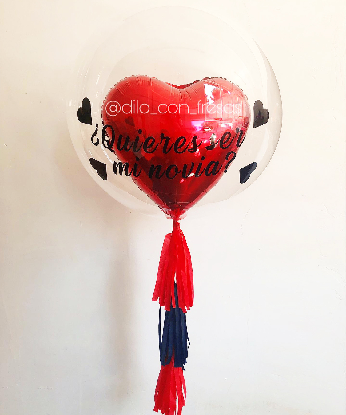 Globo burbuja con mensaje San Valentín
